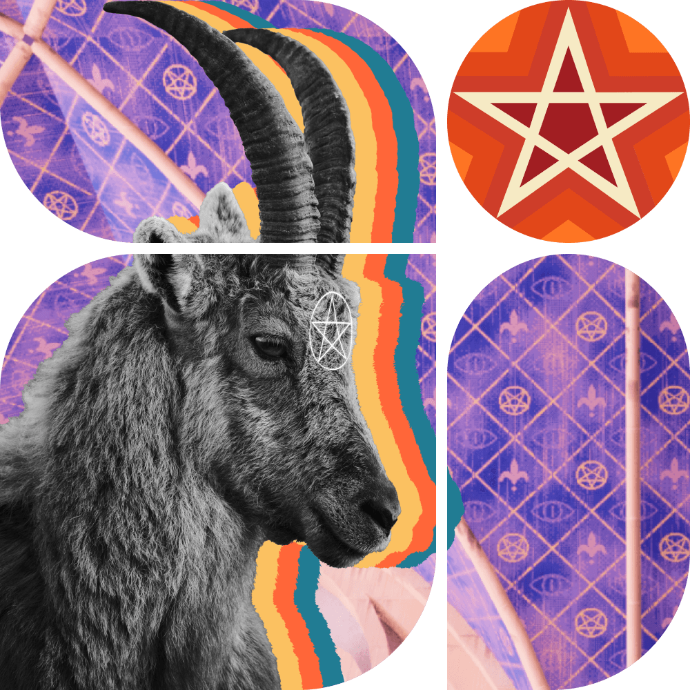 A Bauhaus graphic featuring a goat